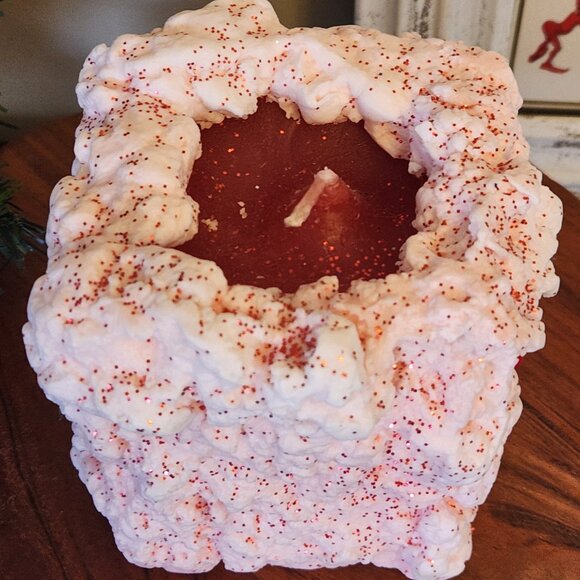 Vintage, Candle, Holiday, Square, Penn Wax Works, 4" x 4.5", Decor, Christmas - Picture 4 of 8